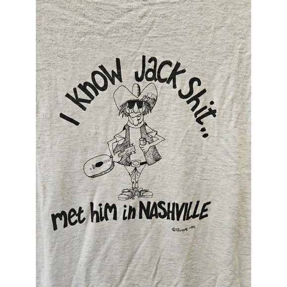 Single Stitch T-Shirt KNOW JACK SH.. Met Him In Nashville Sz XL Screen Stars USA - Picture 4 of 15